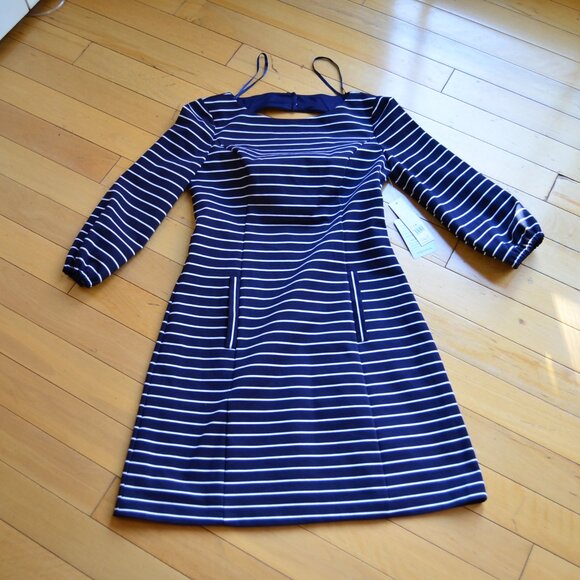 NWT Eliza J Stripe Ponte Knit Dress Size 4 - Picture 2 of 15
